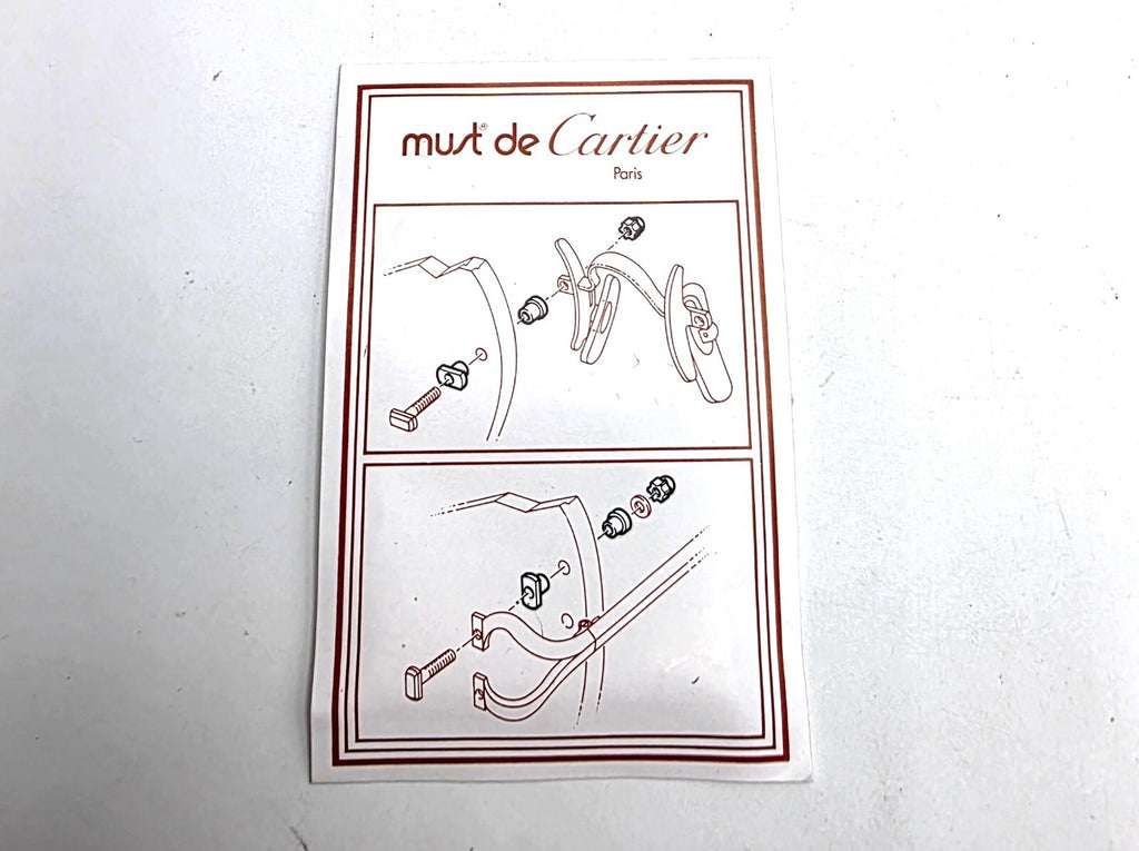 NEW! Auth Curved Rectangle Cartier Screws Full Set - Gold
