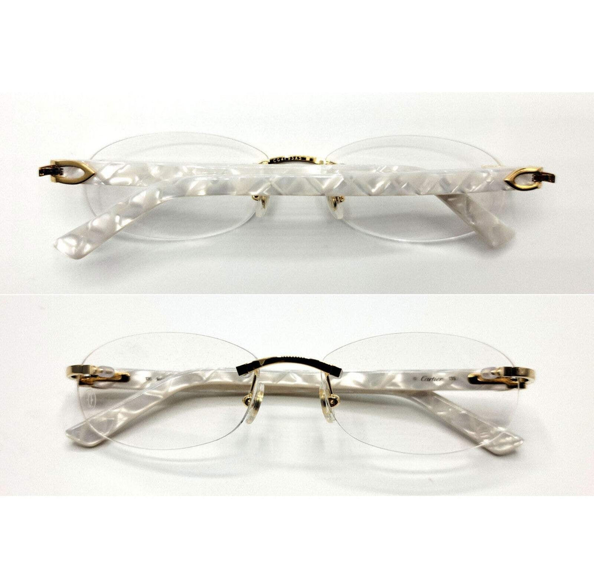 NEW! Cartier Pearl White Syracuse CT0056O Glasses