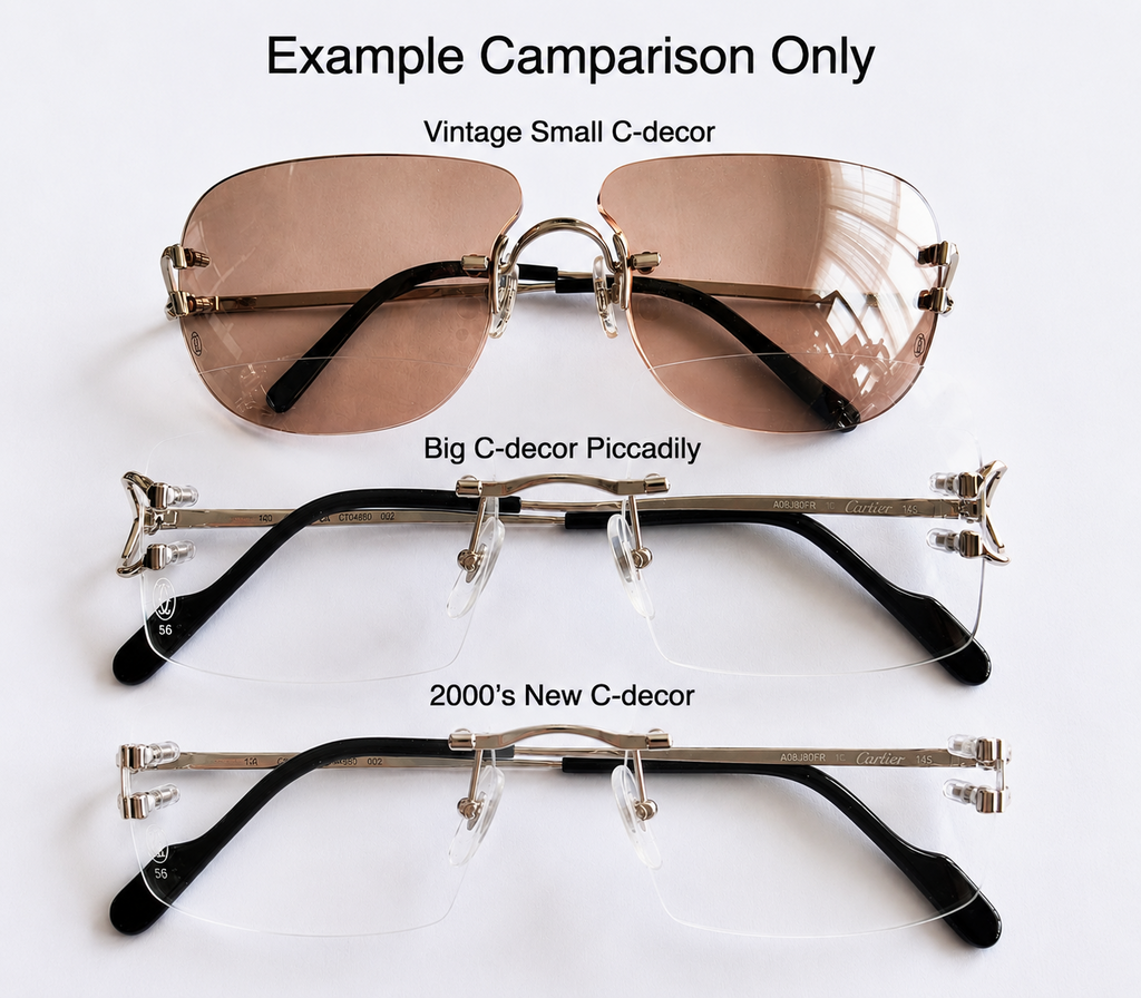 Authentic Cartier Small C Décor Glasses Replacement Spare Parts – Silver