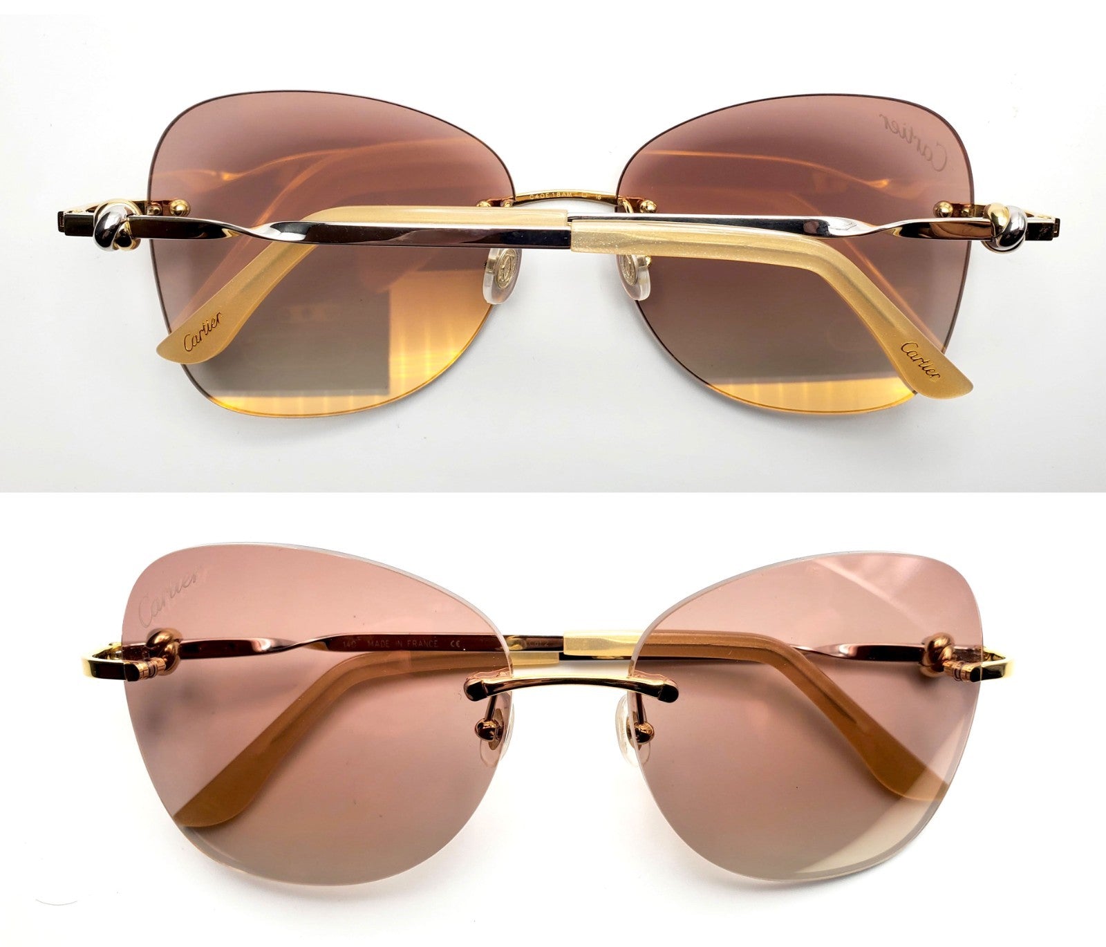Authentic Cartier Gold Sunglasses CT00915S