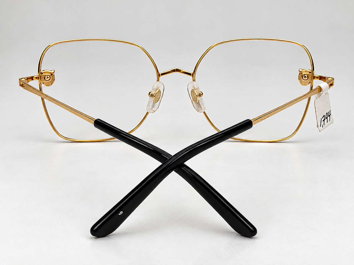Authentic Panther Gold-Plated Metal Butterfly Eyeglass - Gold/Silver - CT0417O