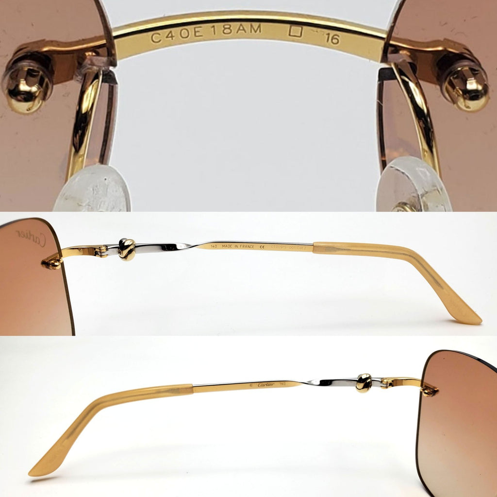 Authentic Cartier Gold Sunglasses CT00915S