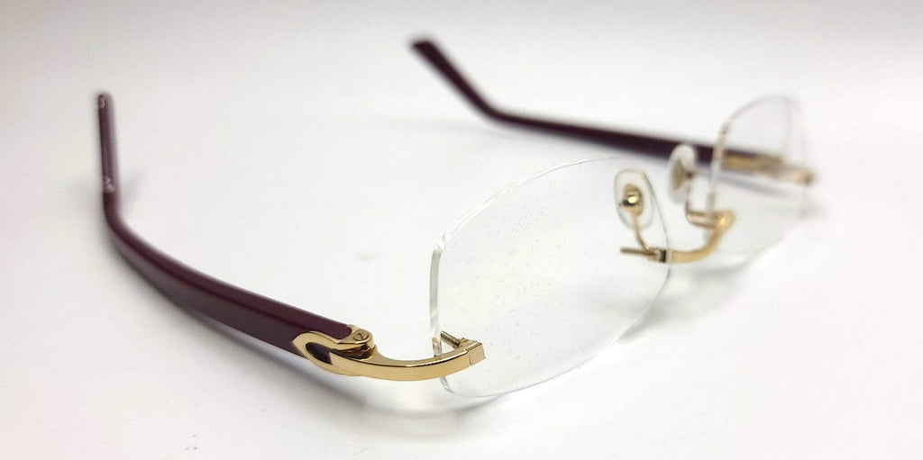 NEW! Cartier Glasses Canazei Burgundy /Gold CT0048O