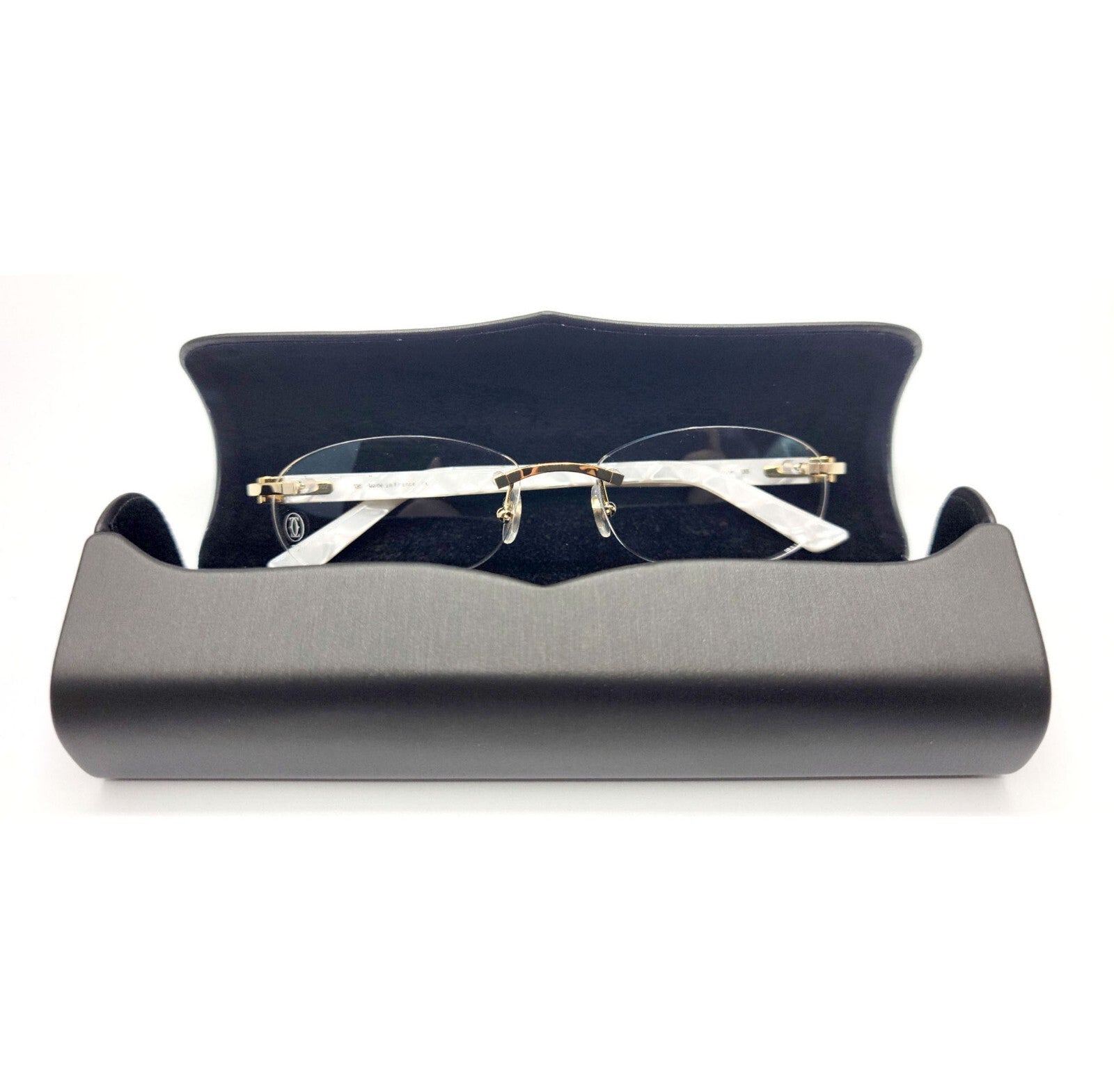 NEW! Cartier Pearl White Syracuse CT0056O Glasses