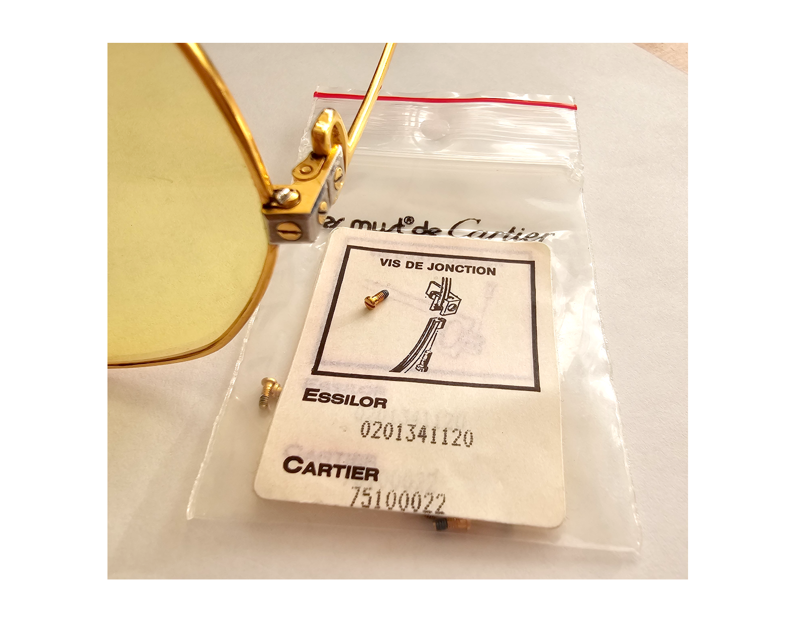 Authentic Cartier Eyeglass Hinge Screws Replacement Gold Silver