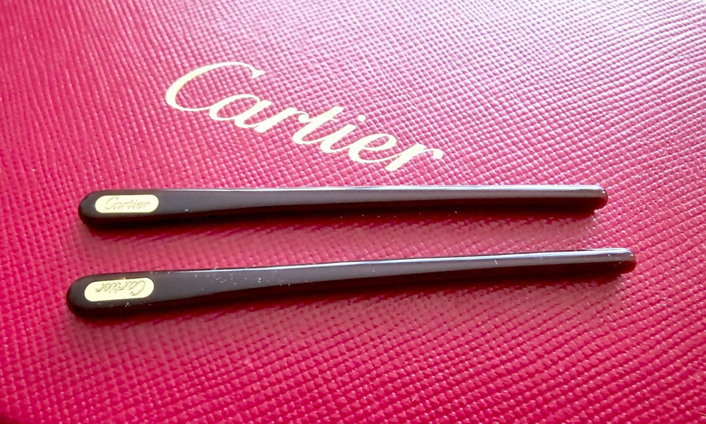 Authentic Cartier Gold/Black Temple Tips Replacement Parts for Cartier Glasses