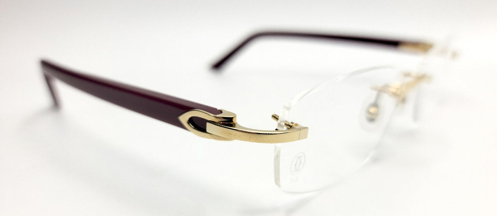 NEW! Cartier Glasses Canazei Burgundy /Gold CT0048O