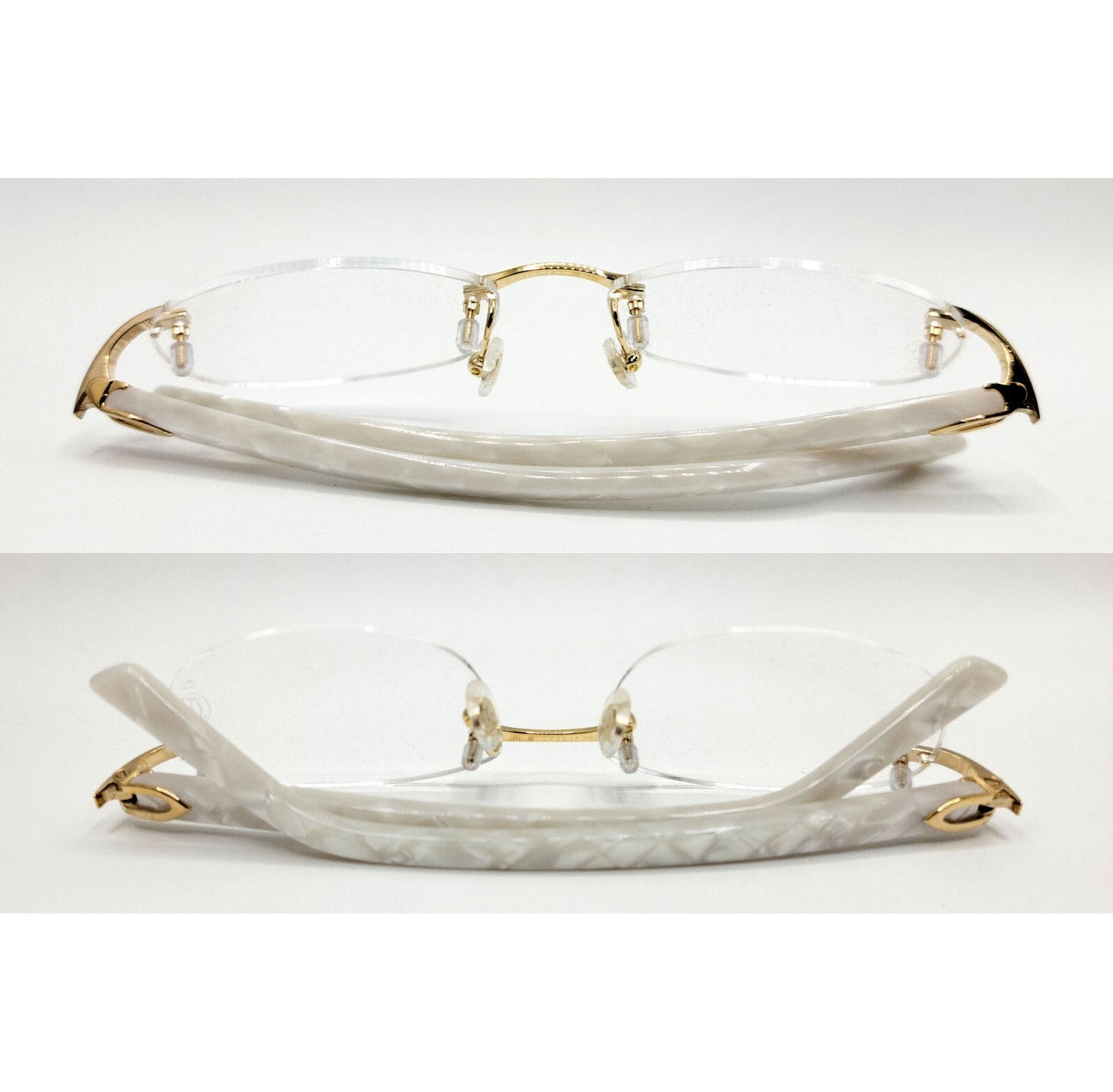 NEW! Cartier Pearl White Syracuse CT0056O Glasses