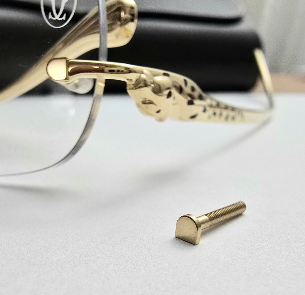 New Authentic Cartier Arch Shape Screw Gold Silver + Free Caps/ Washers