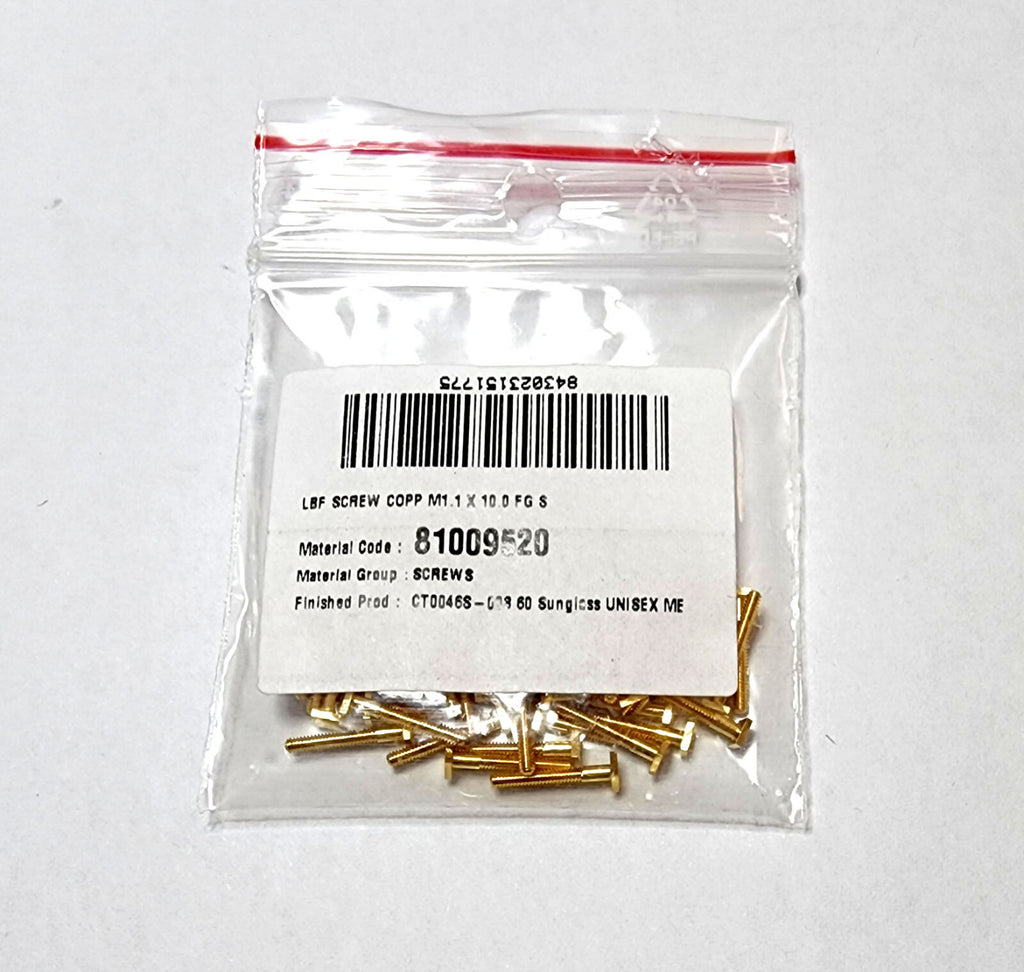 Authentic Cartier Square Screw Caps Gold w/ Washers for Eyeglasses Small