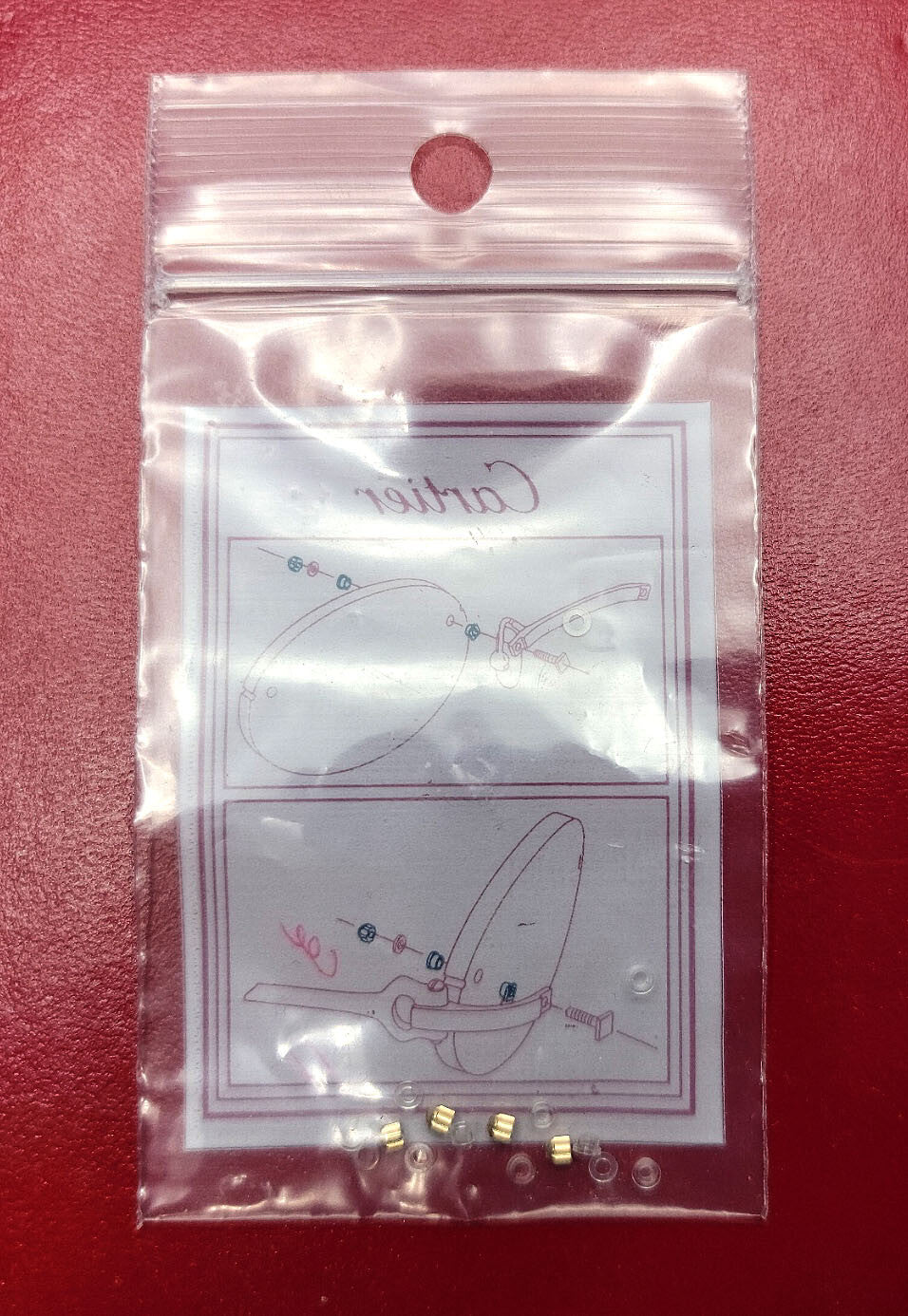 NEW! Auth Cartier Glasses Parts Caps and Bushing  - GOLD - Free Screw Driver