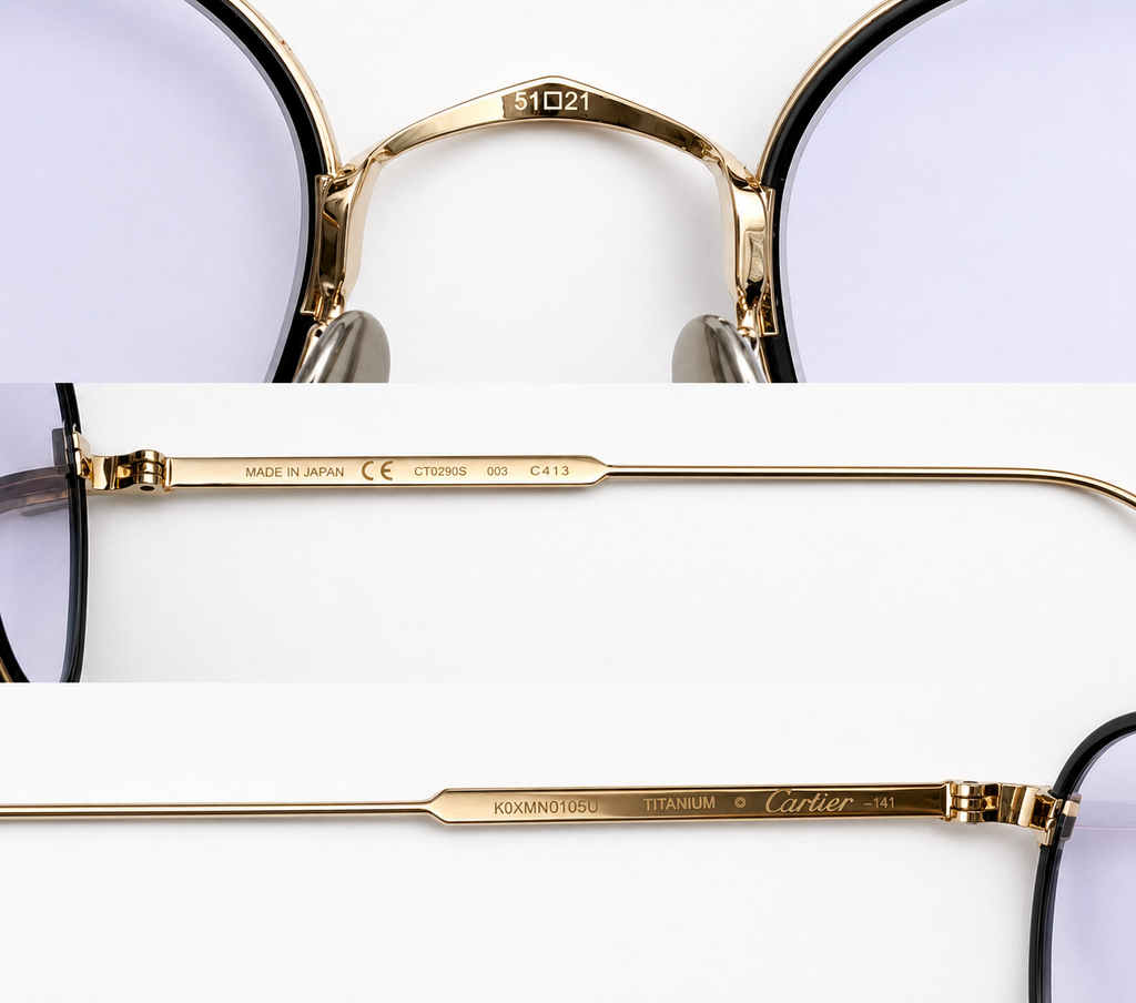Authentic Luxury Cartier Gold Eyewear CT02500