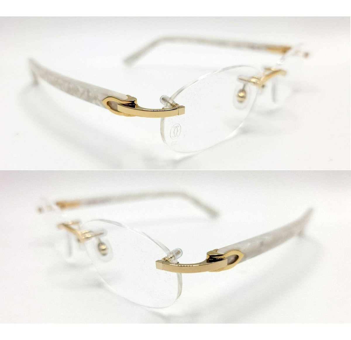 NEW! Cartier Pearl White Syracuse CT0056O Glasses