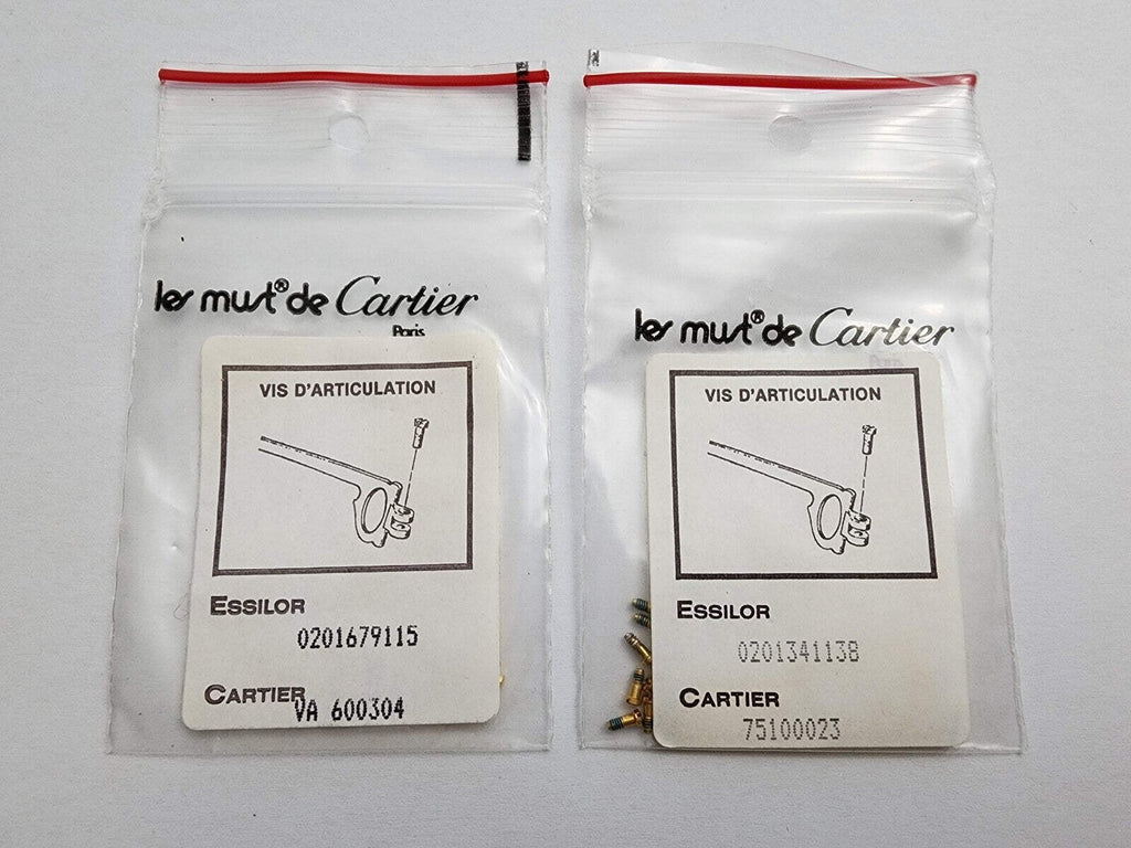 Authentic Cartier Glasses Replacement Screws Gold Silver Pair + Free Screwdriver