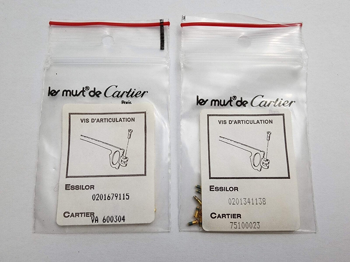 Authentic Cartier Glasses Replacement Screws Gold Silver Pair + Free Screwdriver