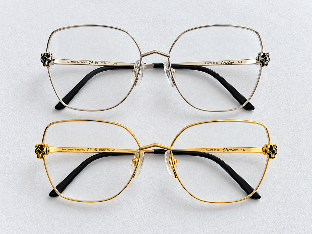 Authentic Panther Gold-Plated Metal Butterfly Eyeglass - Gold/Silver - CT0417O
