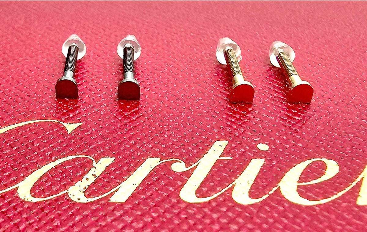 New Authentic Cartier Arch Shape Screw Gold Silver + Free Caps/ Washers