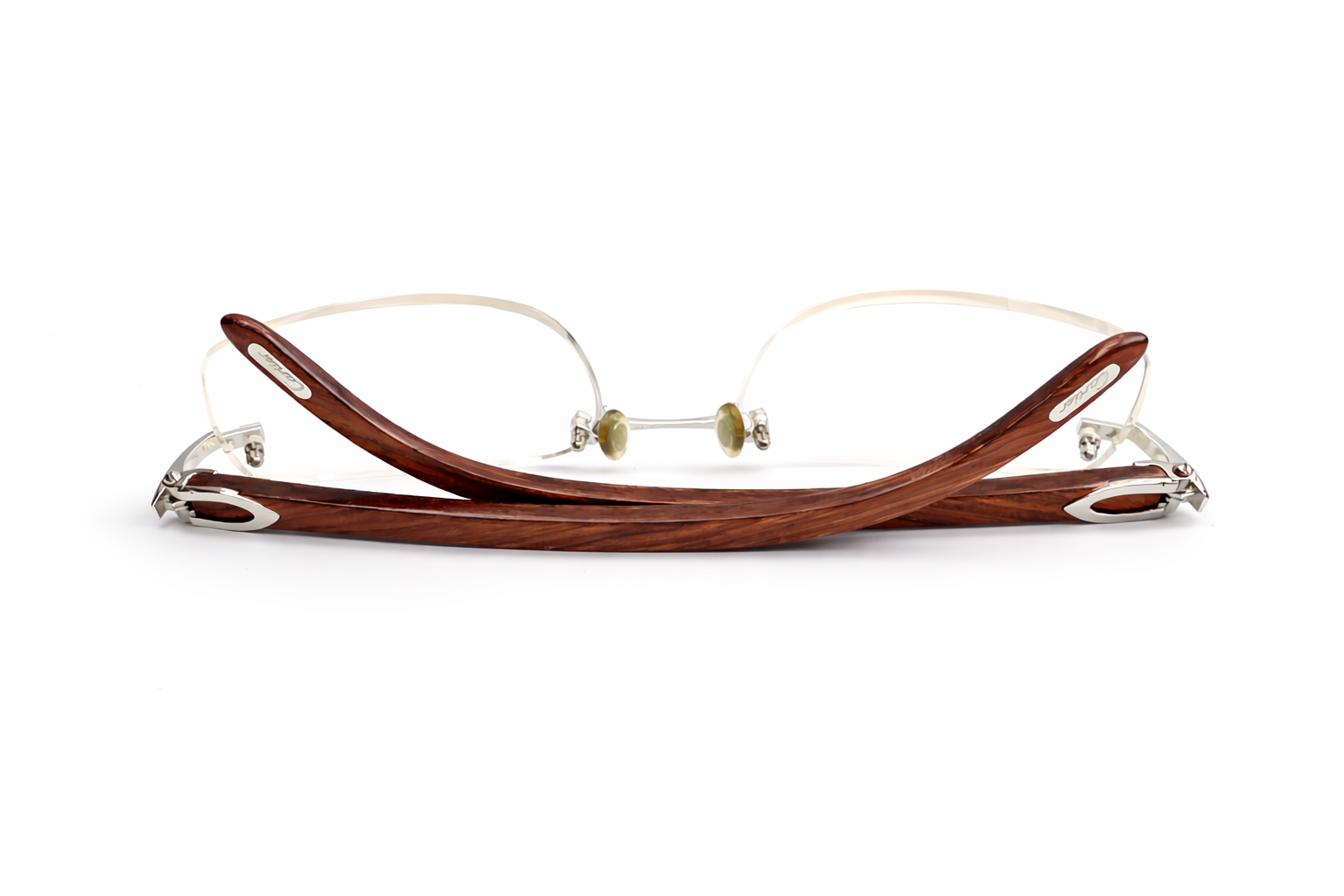 Luxury Vintage Cartier Bubinga Wood Eyewear – Authentic – Made in France