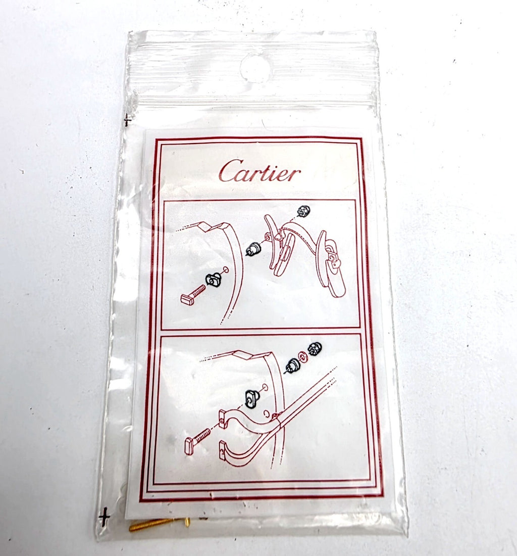 NEW! Auth Curved Rectangle Cartier Screws Full Set - Gold