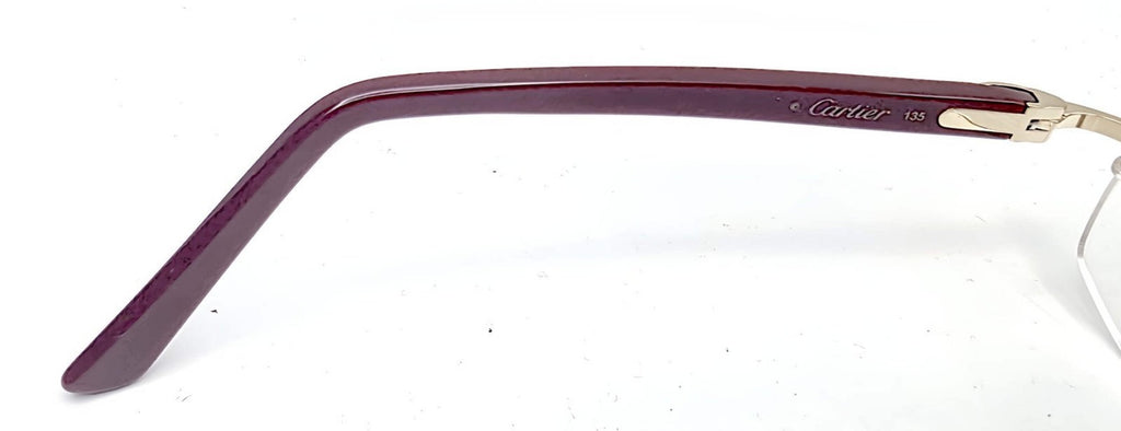 NEW! Cartier Glasses Canazei Burgundy /Gold CT0048O