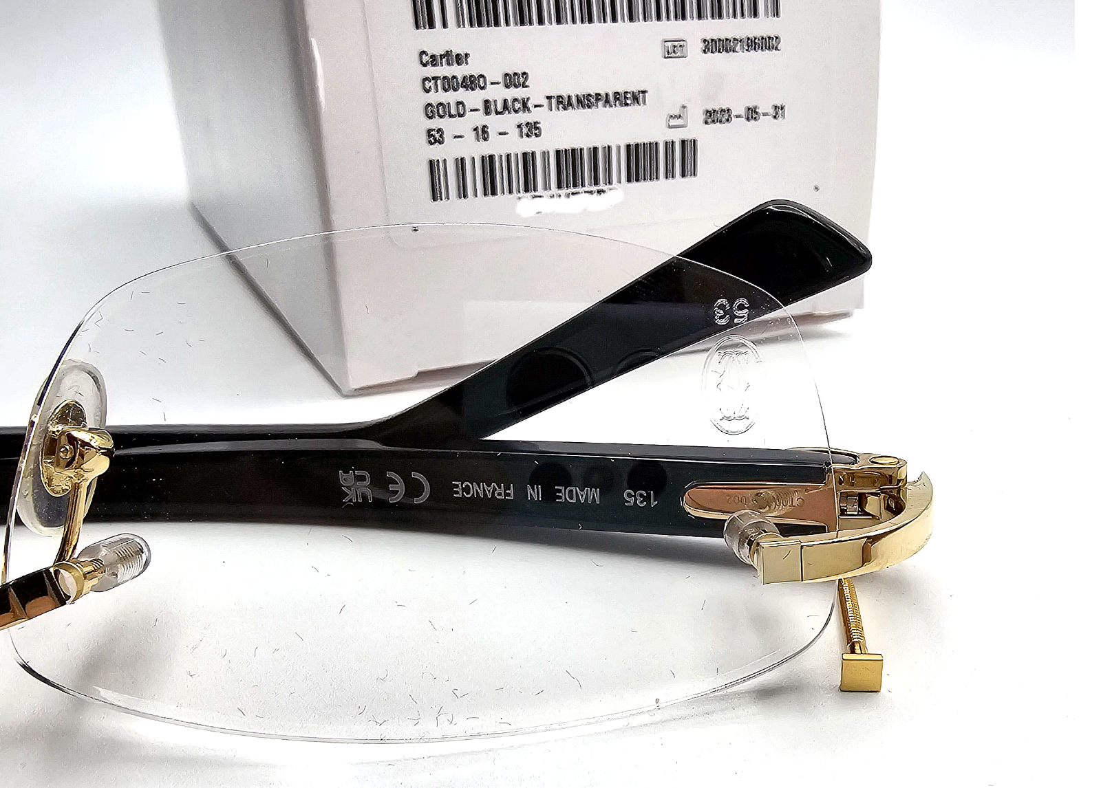 New Authentic Cartier Square Screws Caps Gold Silver Replacement + Free Washers