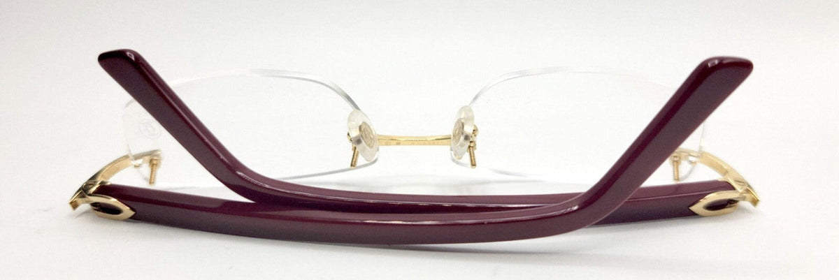 NEW! Cartier Glasses Canazei Burgundy /Gold CT0048O