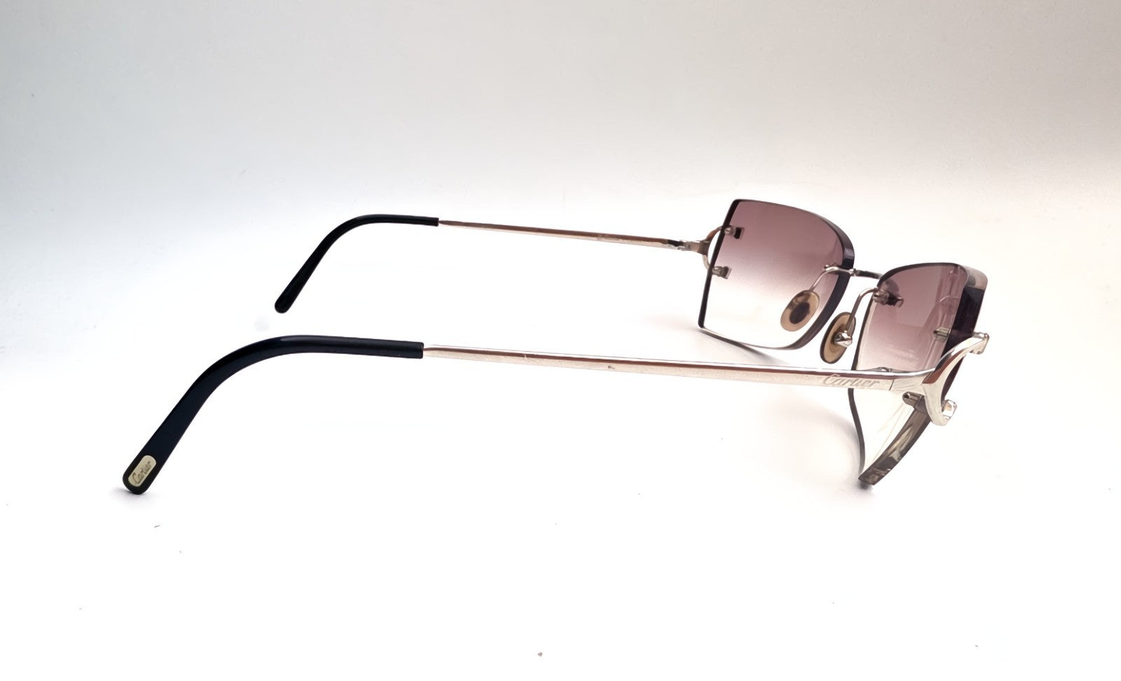 Cartier Piccadilly CT00920 Silver Rimless Sunglasses 55-19-140 France C Decor