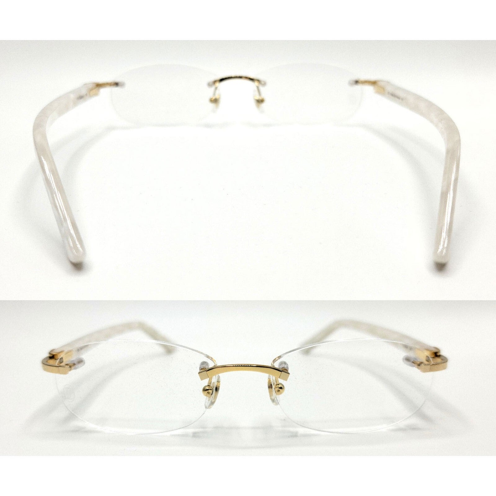 NEW! Cartier Pearl White Syracuse CT0056O Glasses