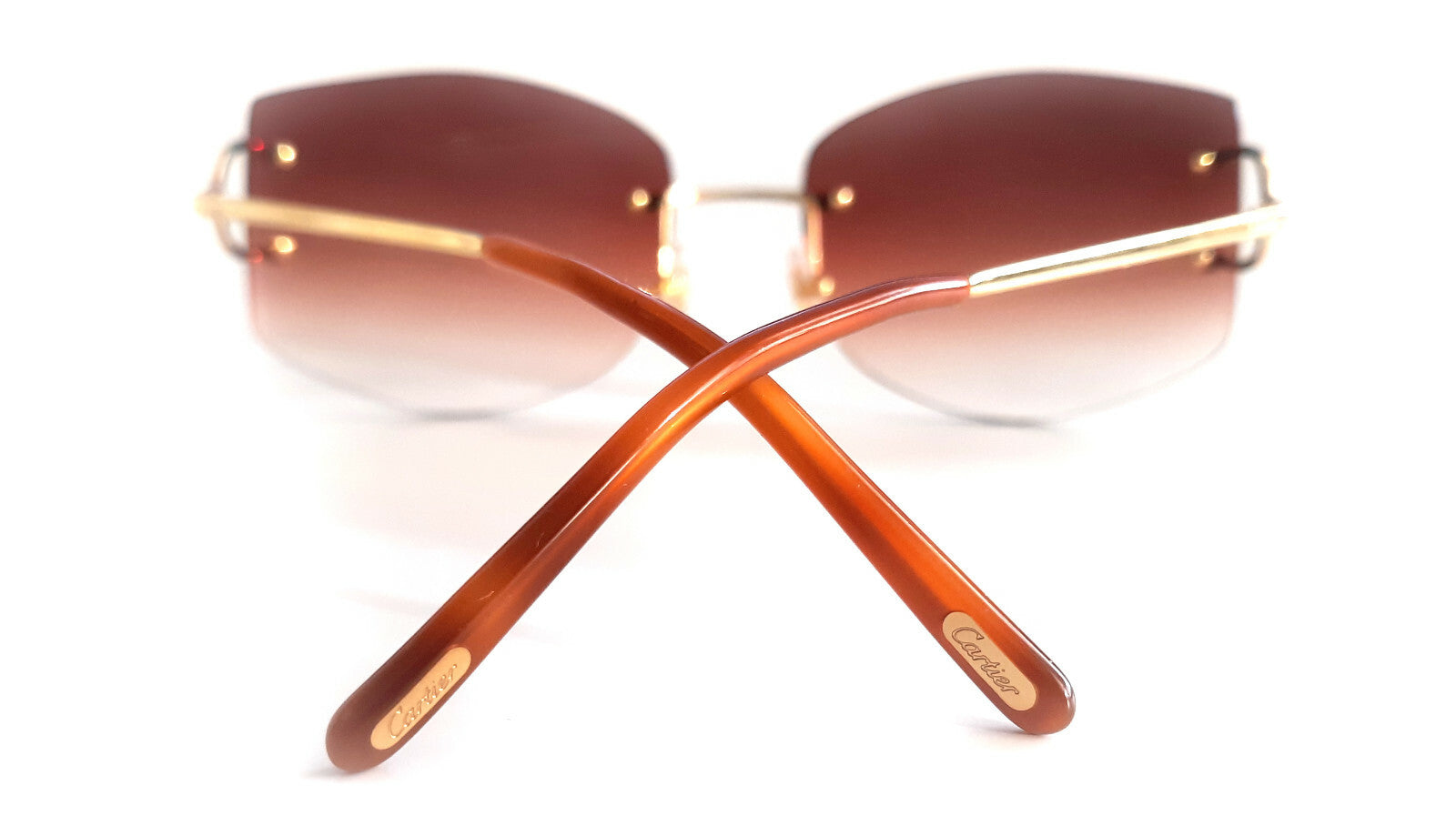 NEW! Authentic Cartier Eyeglasses Parts Tortoise Temple Ends