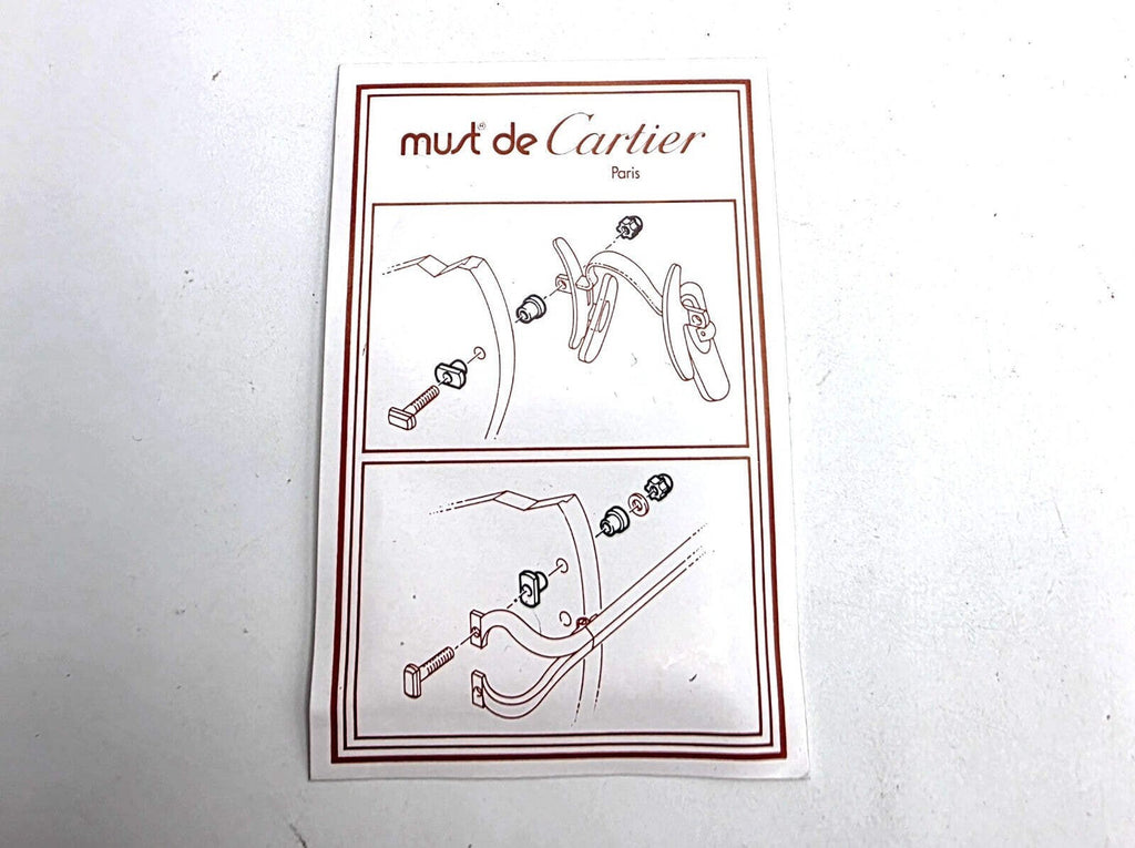 NEW! Auth Curved Rectangle Cartier Screws Full Set - Gold