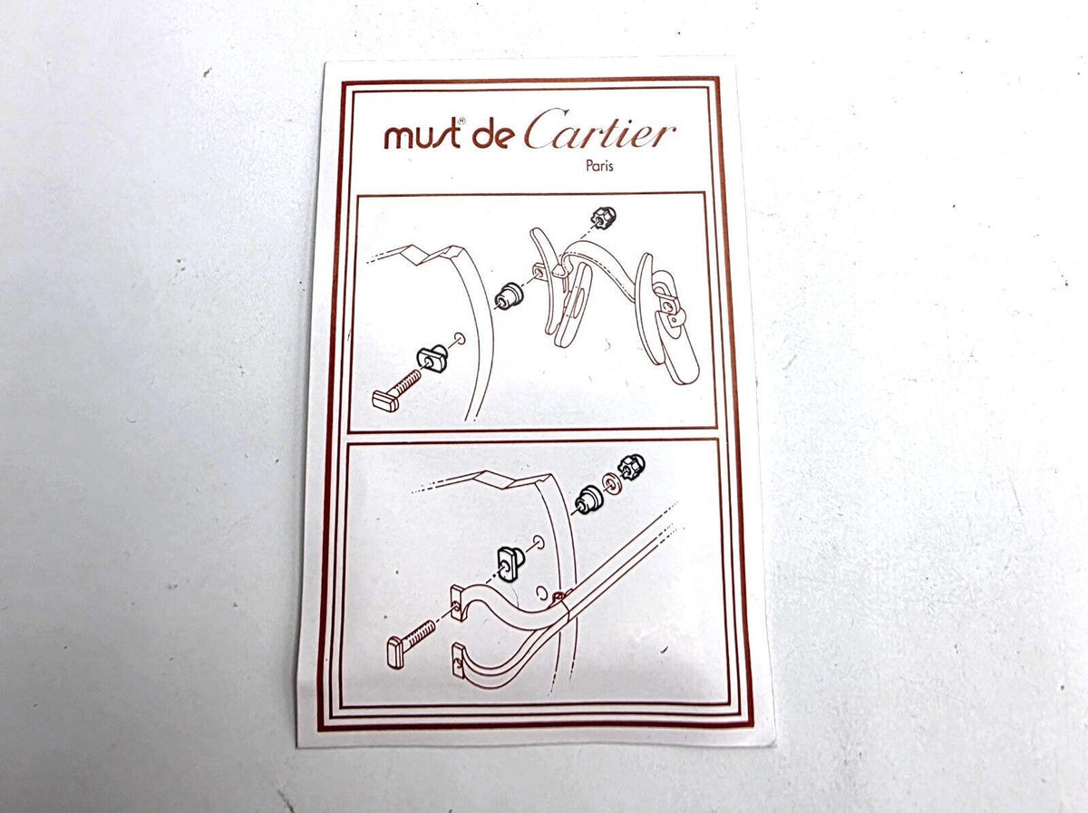 NEW! Auth Curved Rectangle Cartier Screws Full Set - Gold