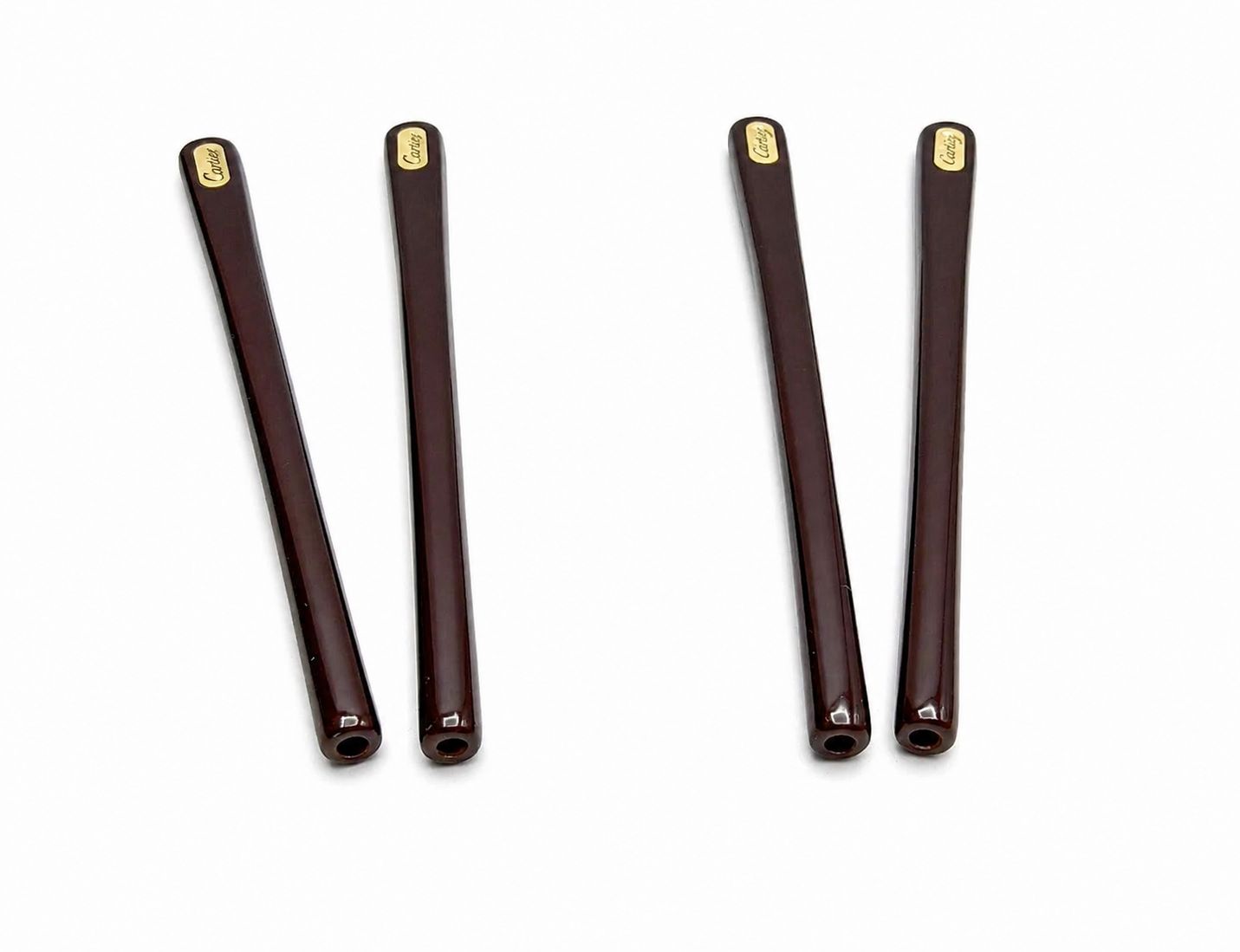 NEW! Cartier Temple Tips Burgundy Gold Replacement Parts - $49 / Pair (2 Pieces)