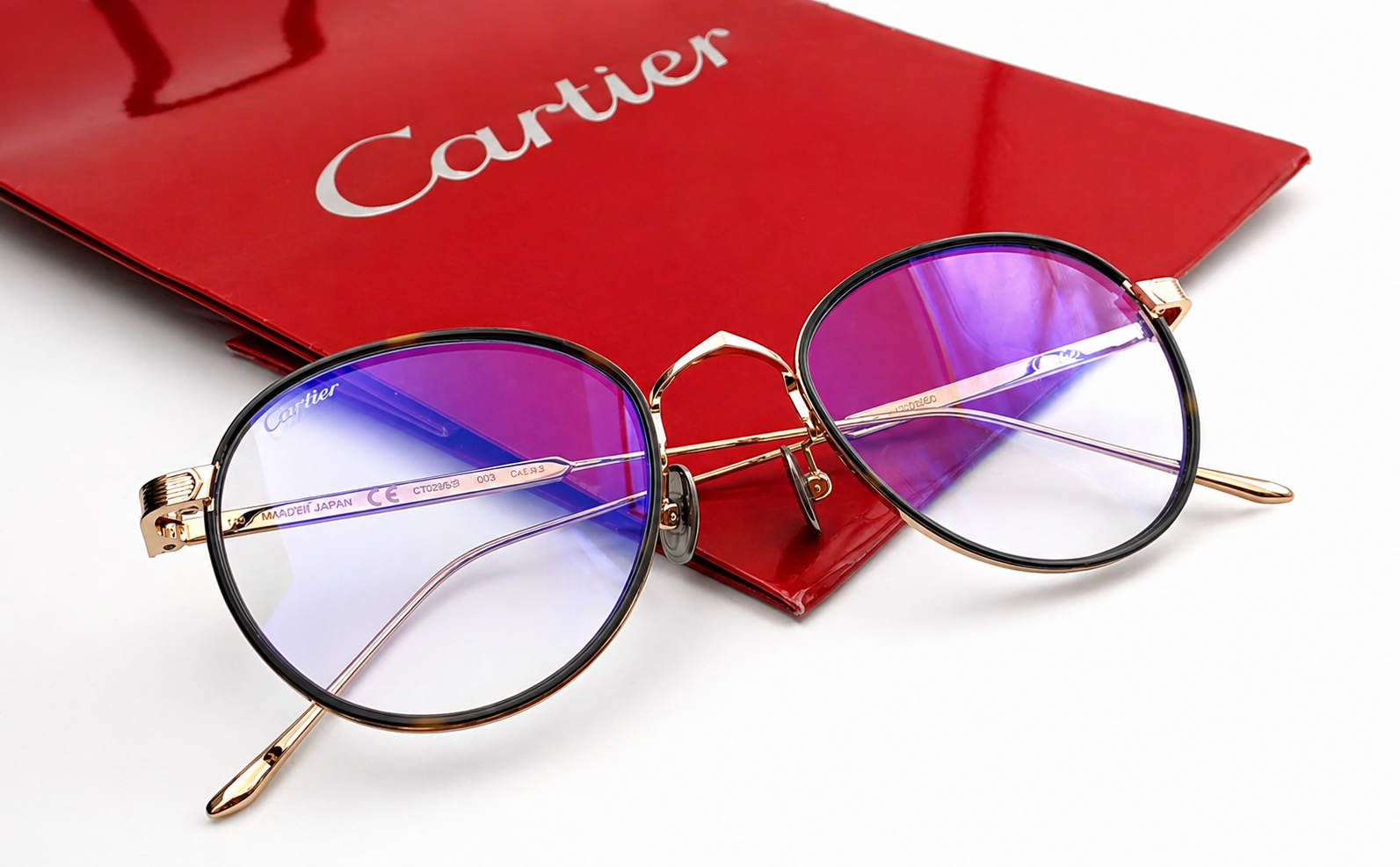 Authentic Luxury Cartier Gold Eyewear CT02500