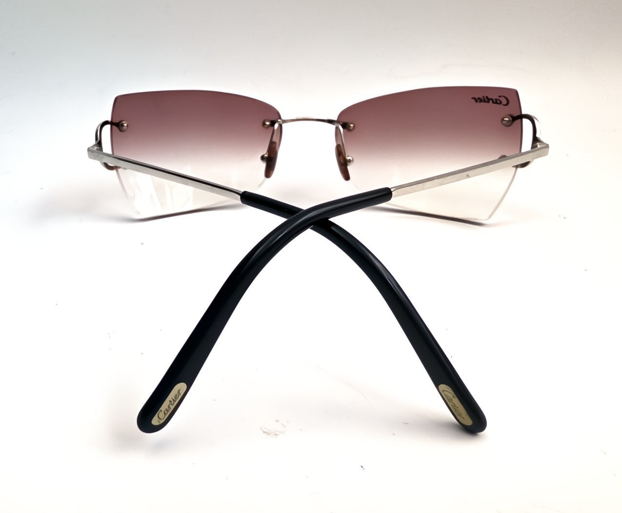 Cartier Piccadilly CT00920 Silver Rimless Sunglasses 55-19-140 France C Decor