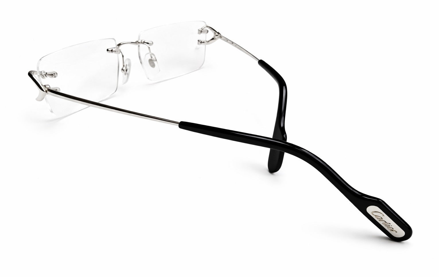 Authentic Cartier Silver/Black Temple Tips Replacement for Cartier Glasses Pair