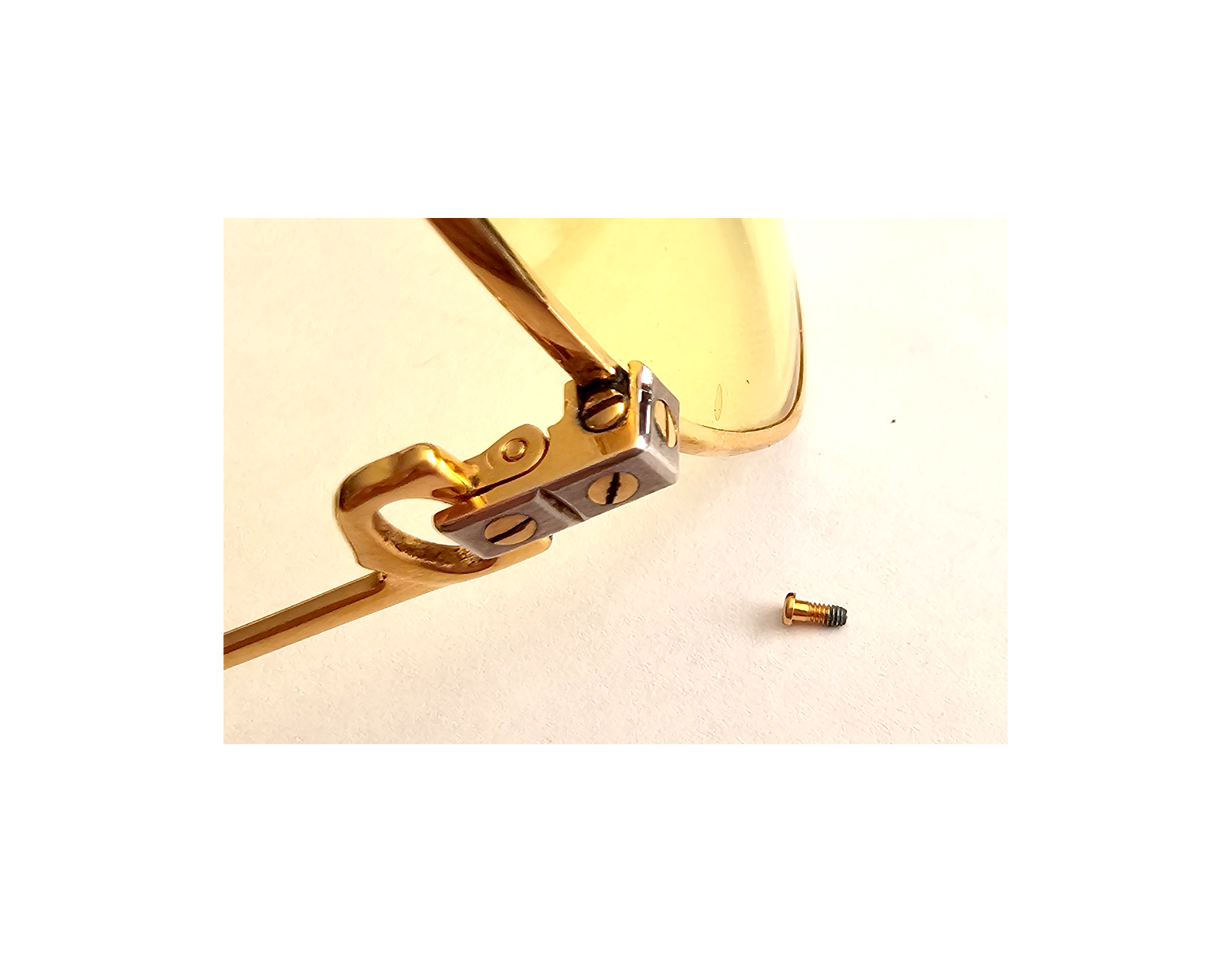 NEW! Auth Cartier Screws for Vendome - Gold/Silver - One Pair/2 pics