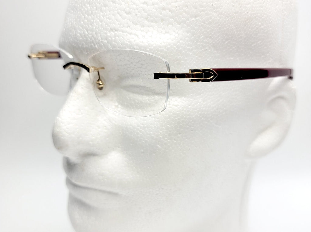 NEW! Cartier Glasses Canazei Burgundy /Gold CT0048O