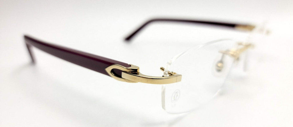NEW! Cartier Glasses Canazei Burgundy /Gold CT0048O