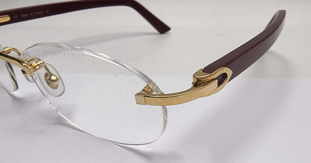 Authentic Cartier Square Screw Caps Gold w/ Washers for Eyeglasses Small