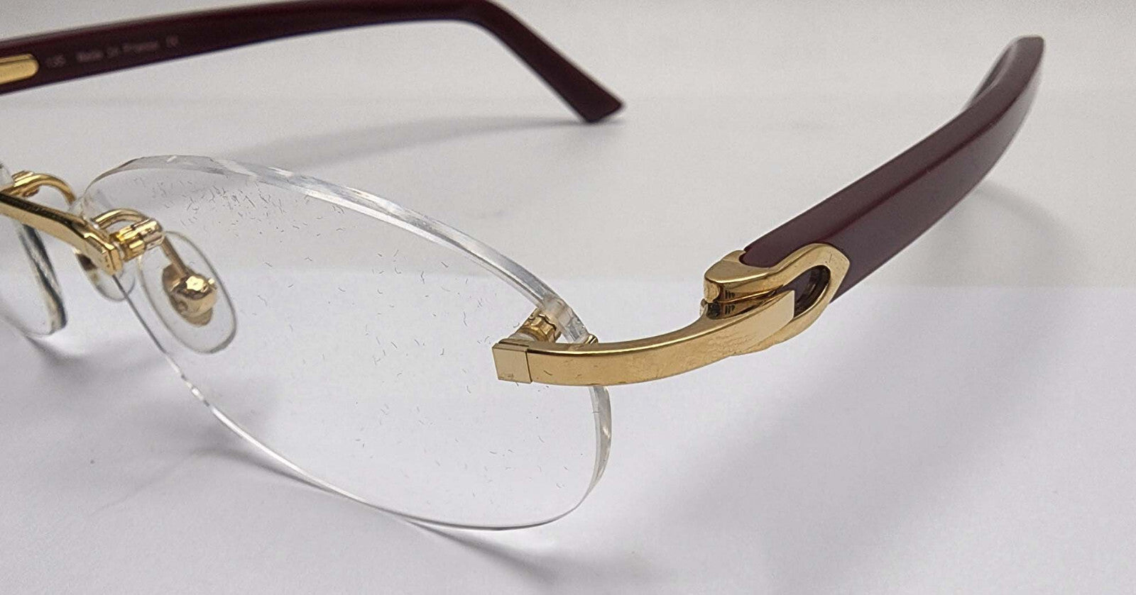 Authentic Cartier Square Screw Caps Gold w/ Washers for Eyeglasses Small