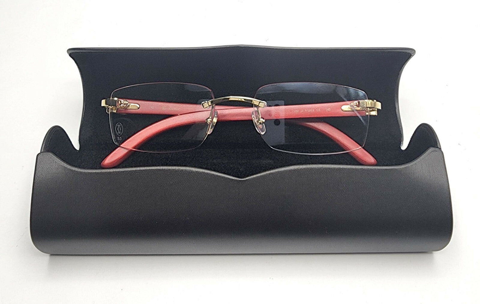 NEW! Cartier Red Wood Gold Glasses CT00520