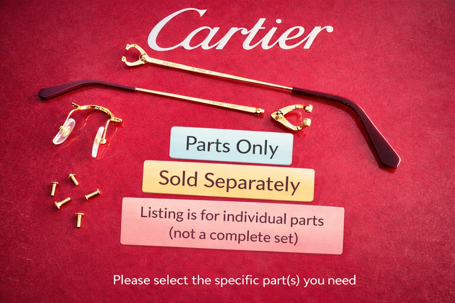 Cartier C Decor Gold Glasses Frames CT0330S PARTS / FULL SET – SOLD SEPARATELY