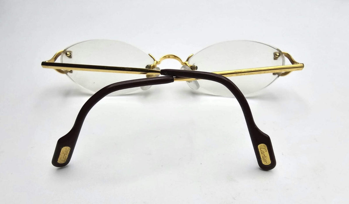 NEW! Authentic Cartier Burgundy/Gold Temple Ends $69 Pair - 70mm