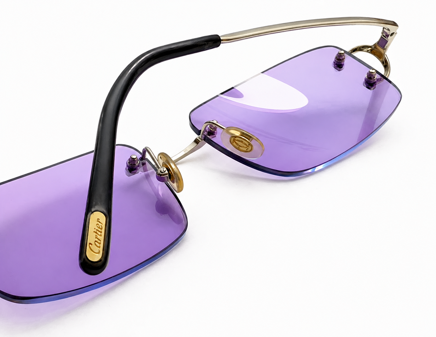 NEW! Cartier Temple Tips Burgundy Gold Replacement Parts - $49 / Pair (2 Pieces)
