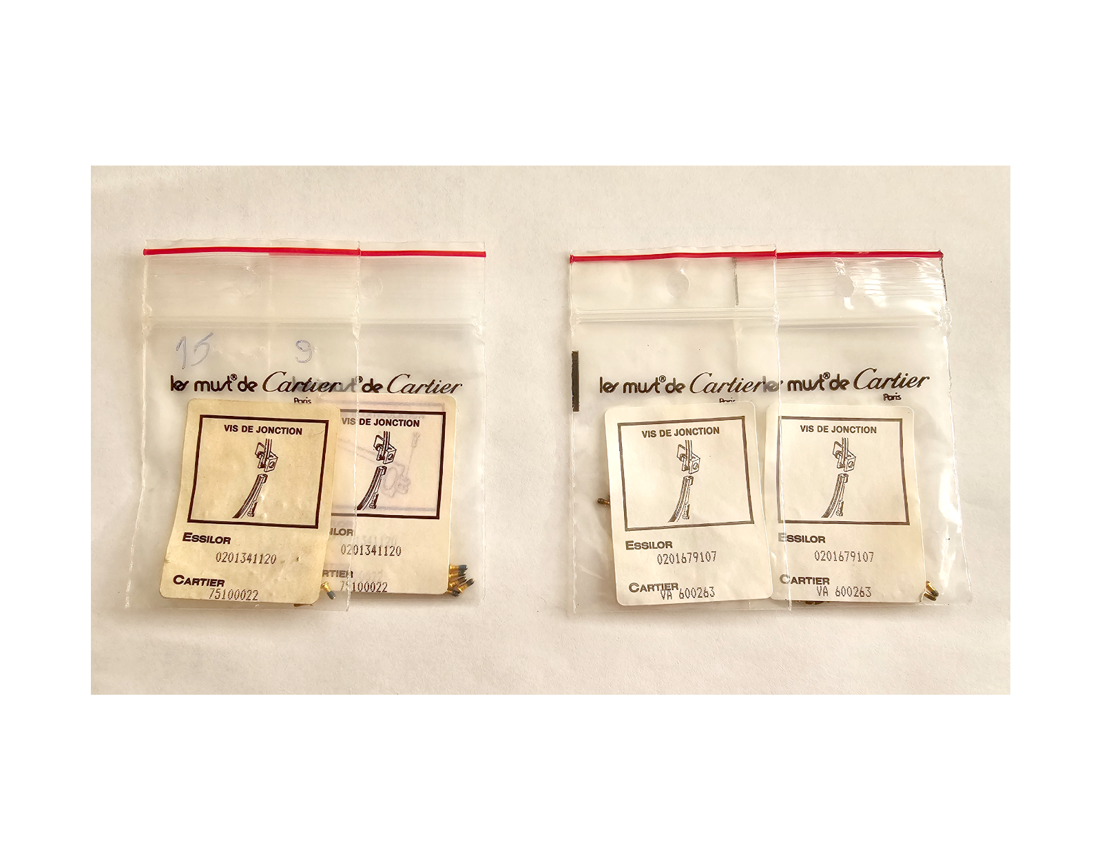 Authentic Cartier Eyeglass Hinge Screws Replacement Gold Silver