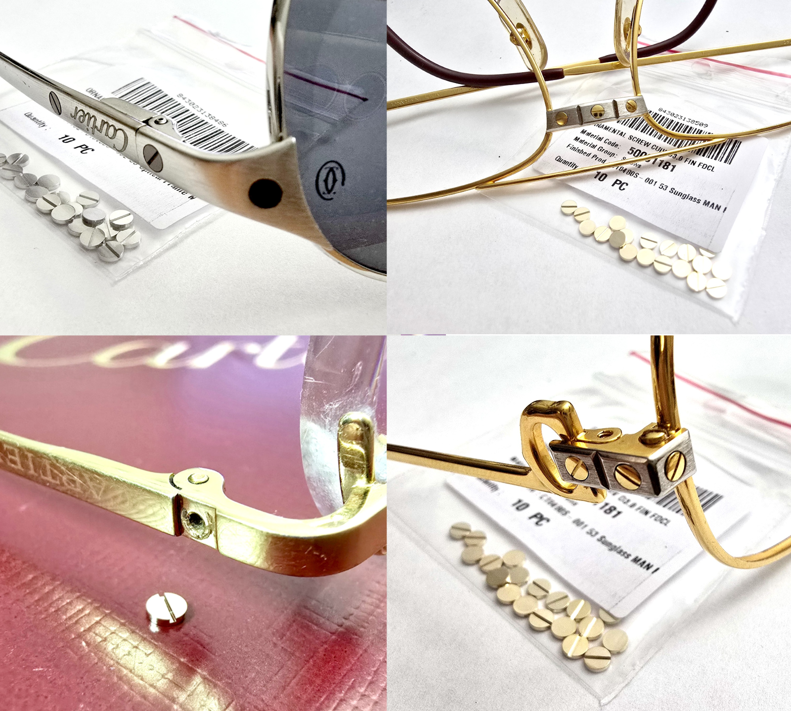 NEW! Auth Cartier Platine Screws Replacement - Gold/Silver - $49/each