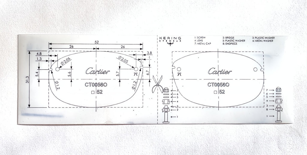 NEW! Cartier Pearl White Syracuse CT0056O Glasses
