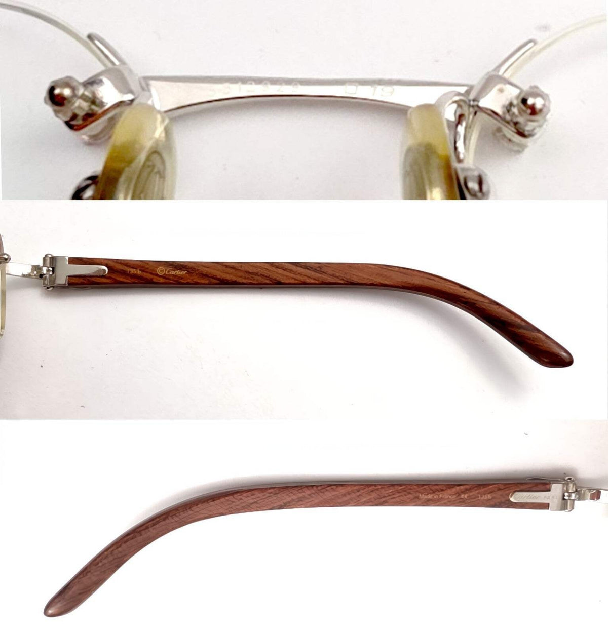 Luxury Vintage Cartier Bubinga Wood Eyewear – Authentic – Made in France