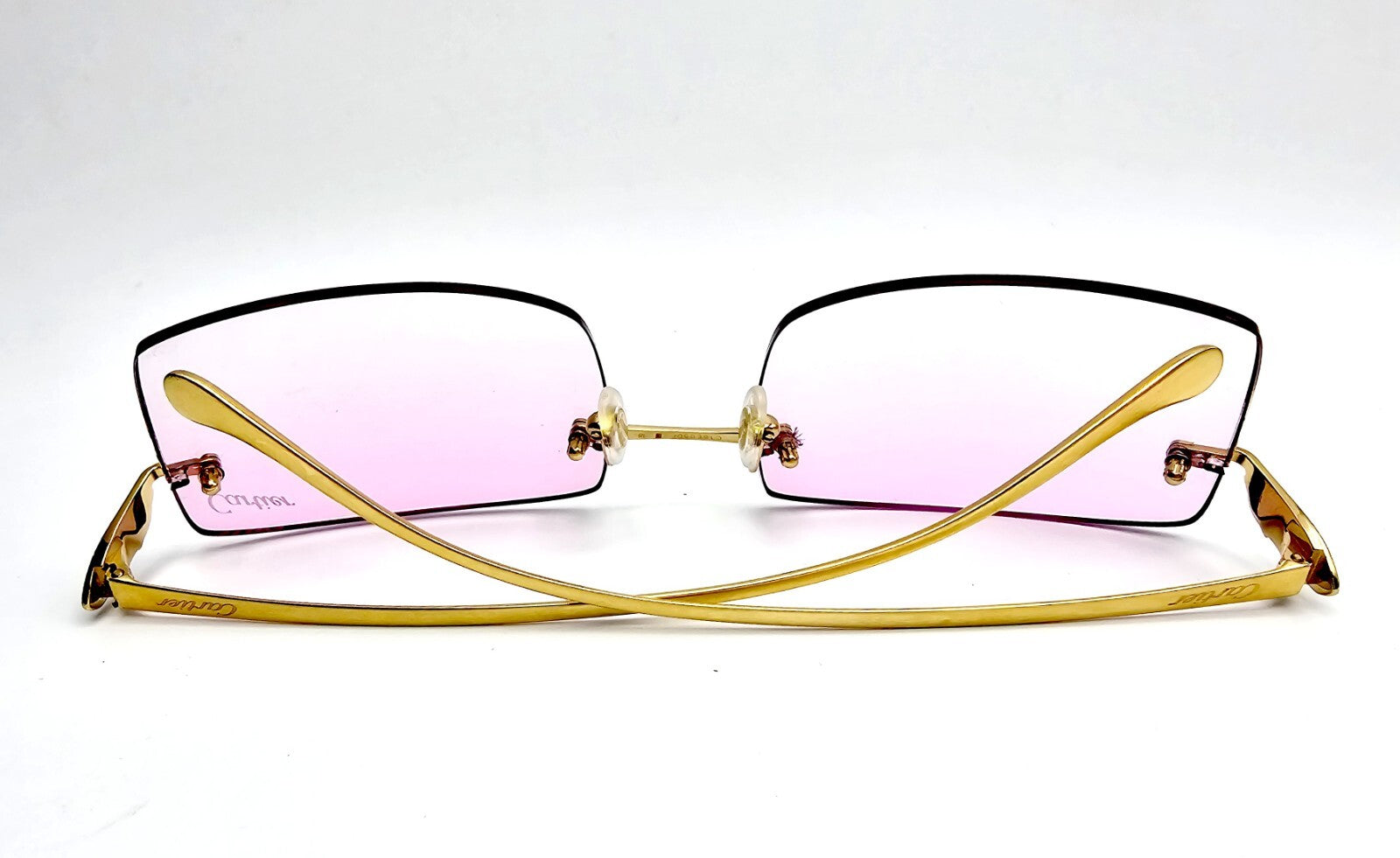 Cartier Rimless Custom Diamond Gold Sunglasses