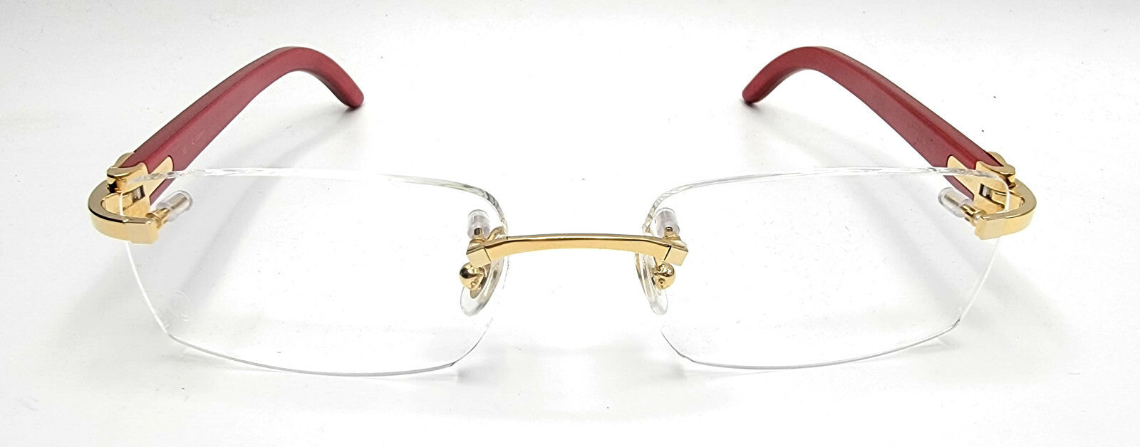 NEW! Cartier Red Wood Gold Glasses CT00520